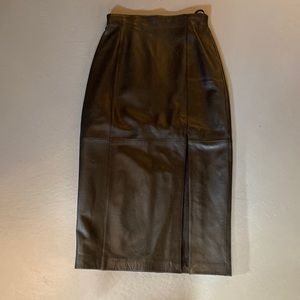 Leather pencil skirt
